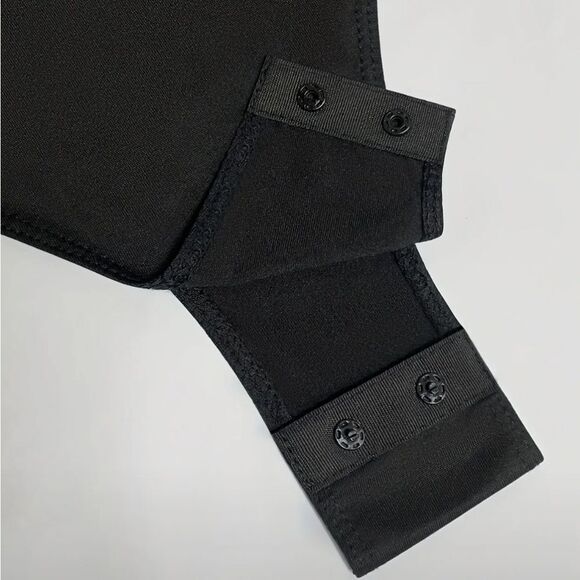 Sleek Black Asymmetrical Sleeveless Bodysuit - Picture 8 of 12